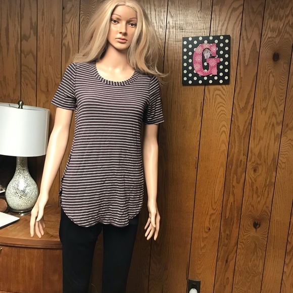 Lululemon Love Crew Shirt Tee- Stripe Color Brown and White-Size none - Picture 4 of 14